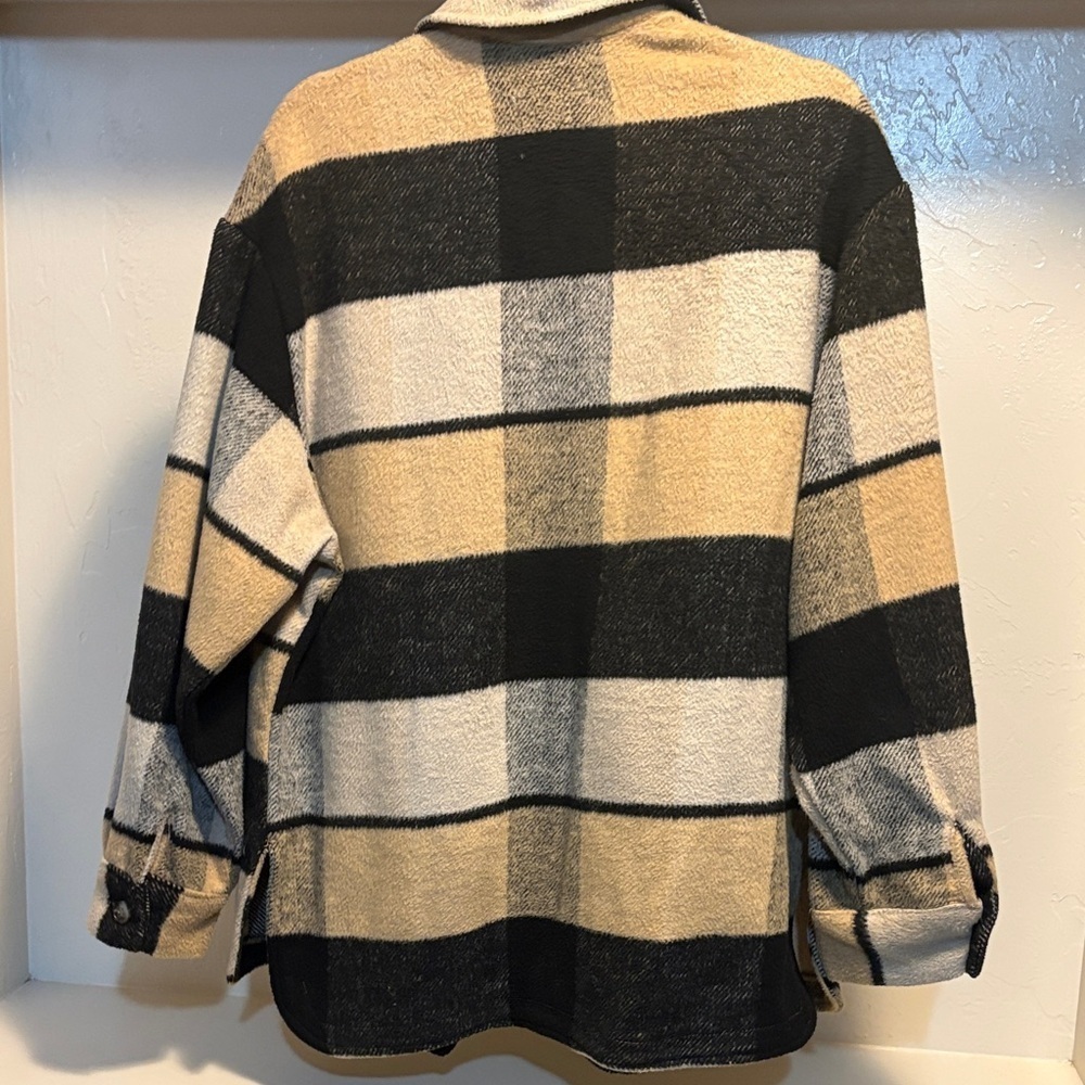 Plaid Jacket - Black, White, Tan - Picture 5 of 5